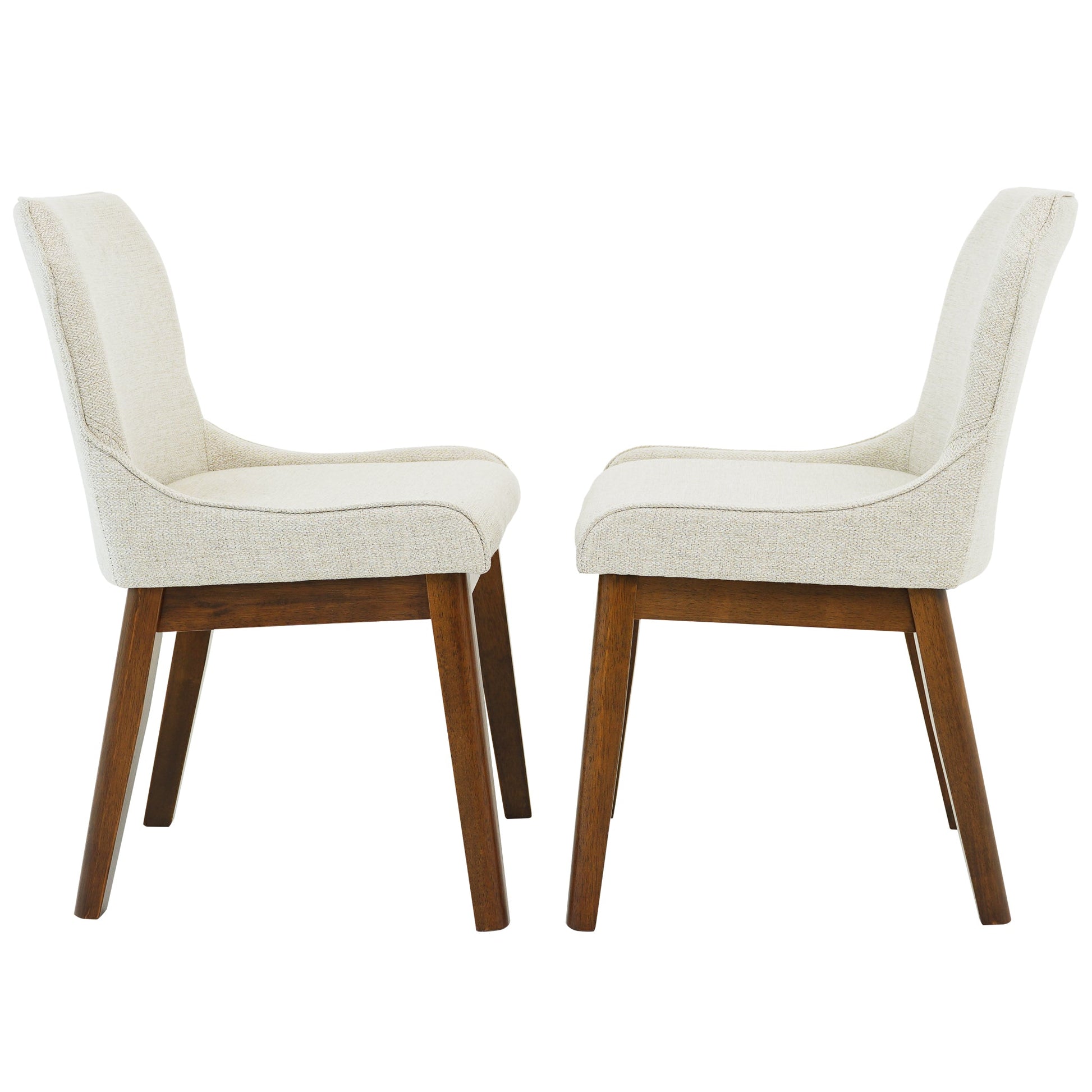 Beige Linen Dining Chairs - Set of 2 for Dining Room