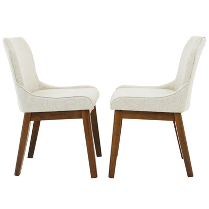 Beige Linen Dining Chairs - Set of 2 for Dining Room