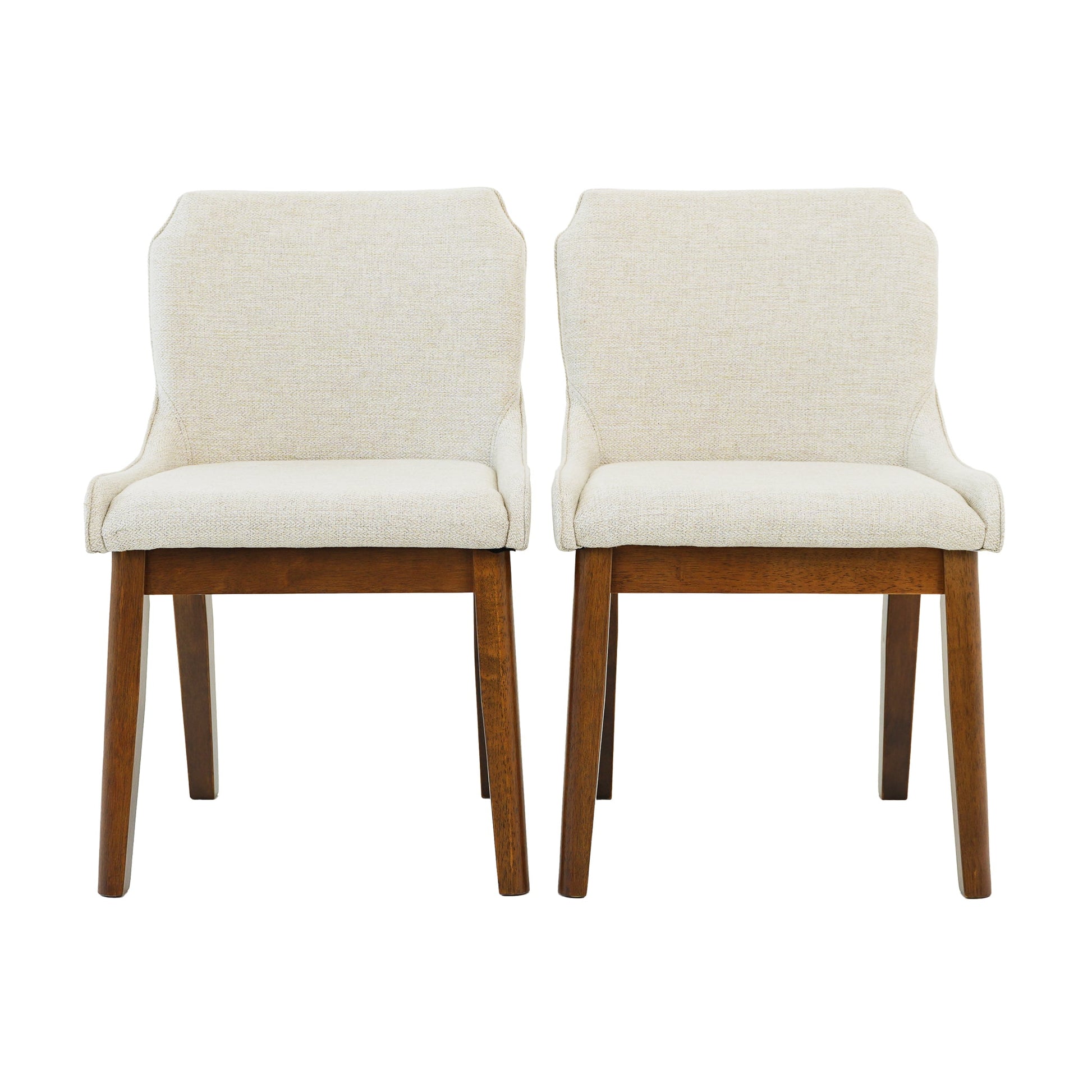 Beige Linen Dining Chairs - Set of 2 for Dining Room