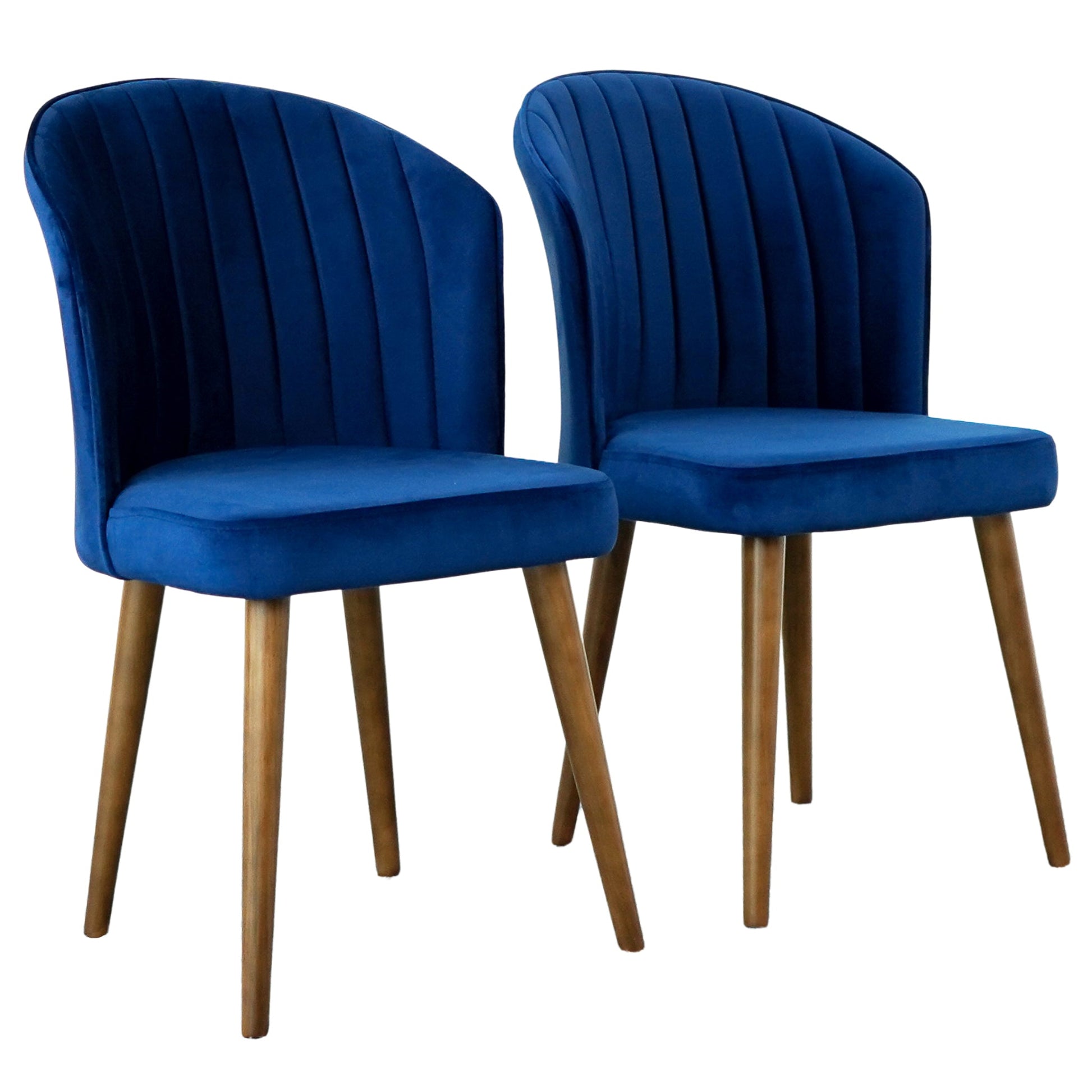Navy Blue Velvet Parsons Dining Chairs - Set of 2