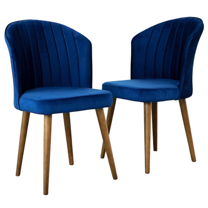 Navy Blue Velvet Parsons Dining Chairs - Set of 2