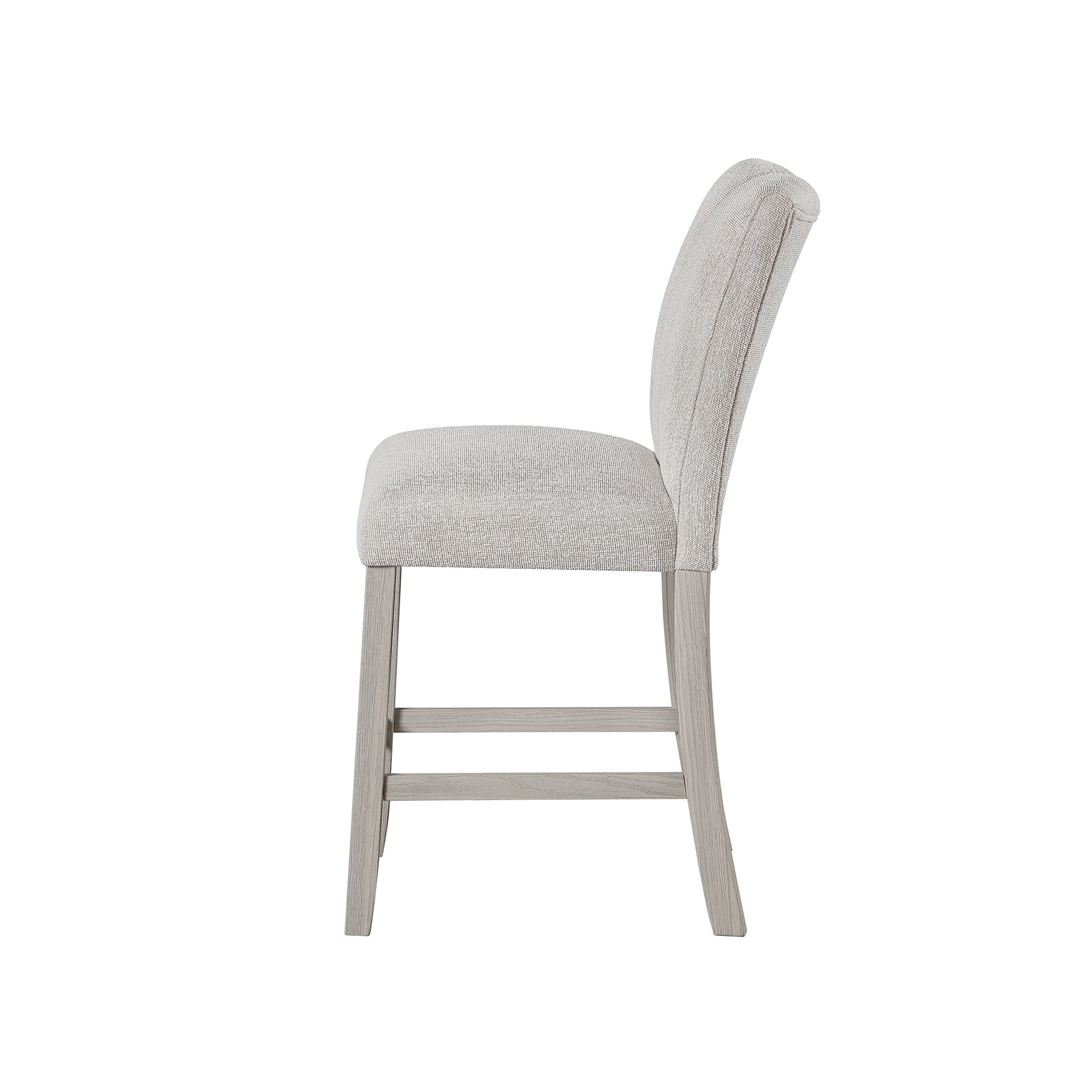 Beige Fabric Bar Stools Set of Two - Dining Room Chairs