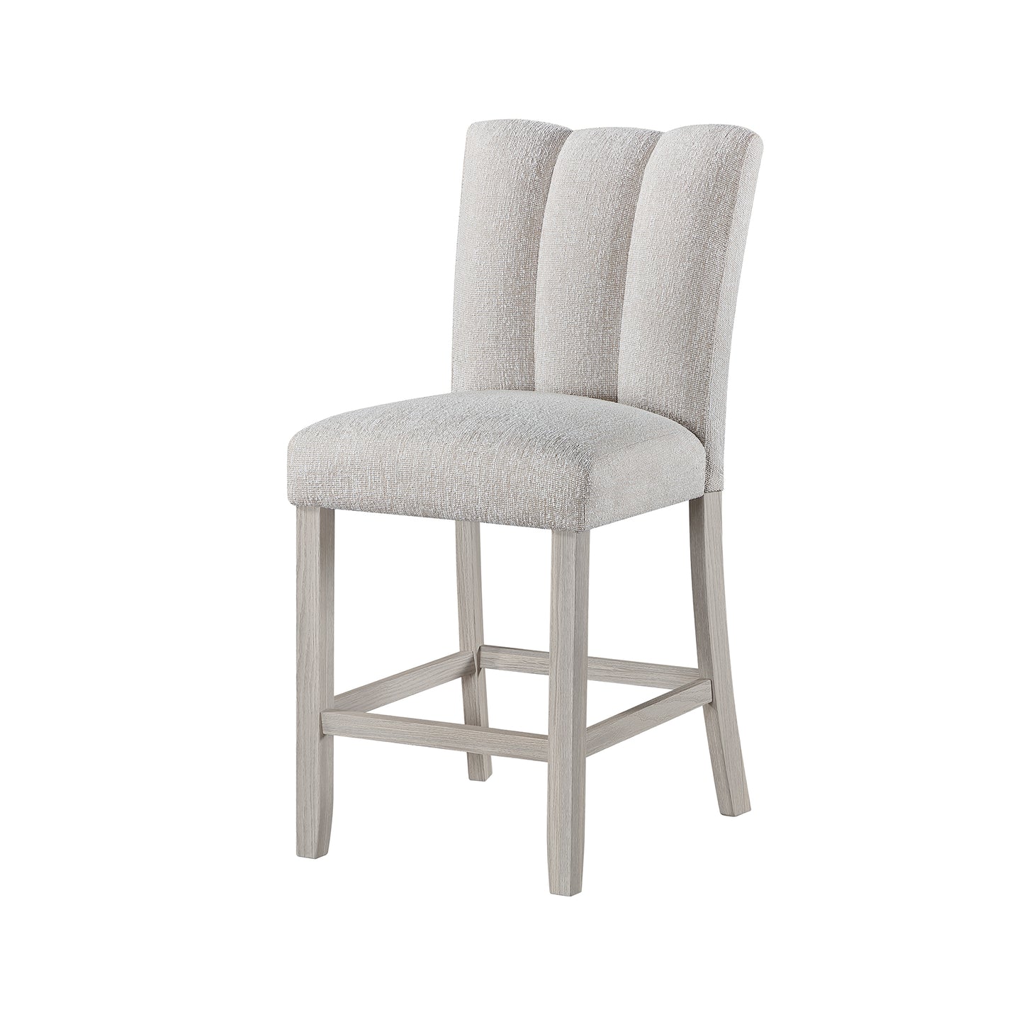 Beige Fabric Bar Stools Set of Two - Dining Room Chairs