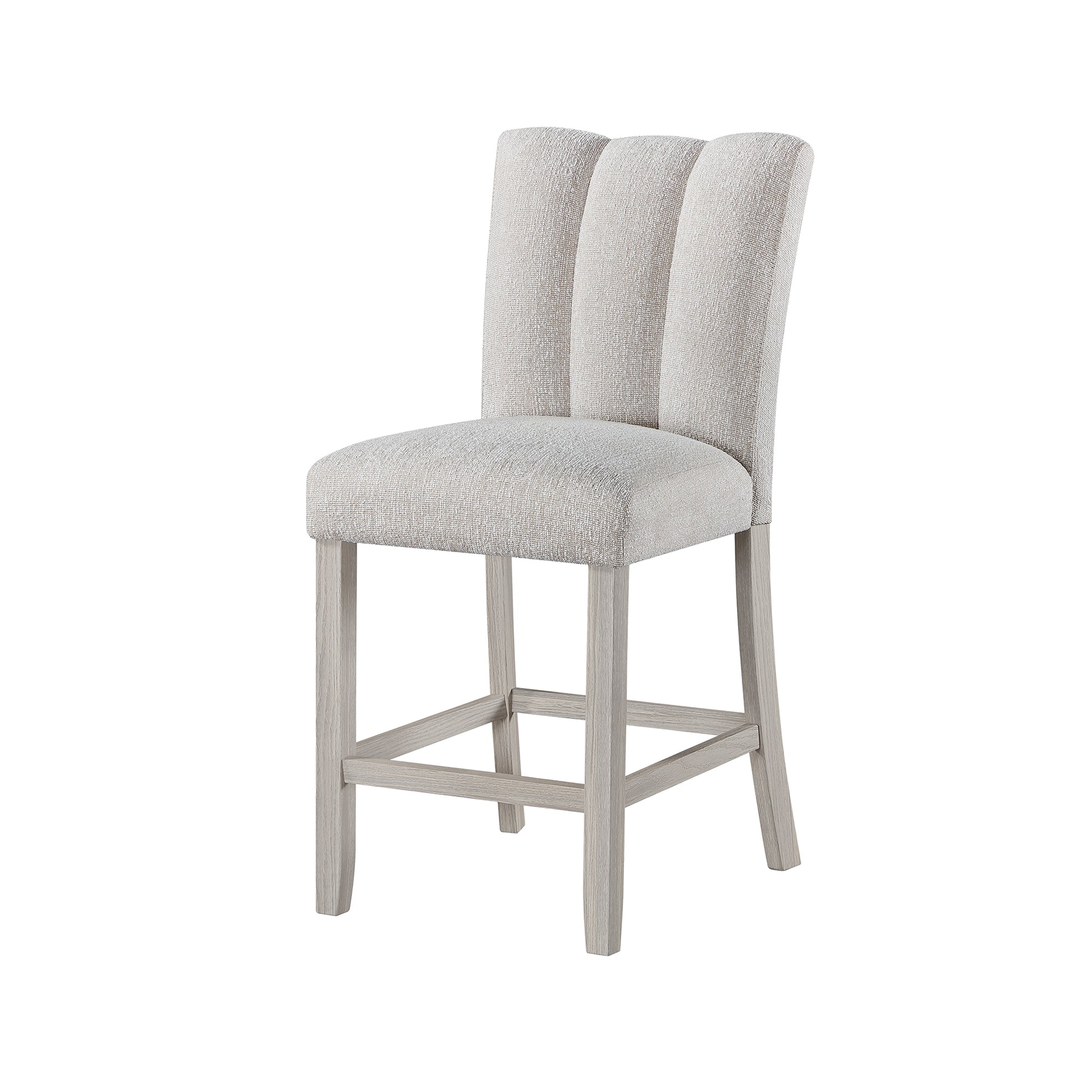 Beige Fabric Bar Stools Set of Two - Dining Room Chairs