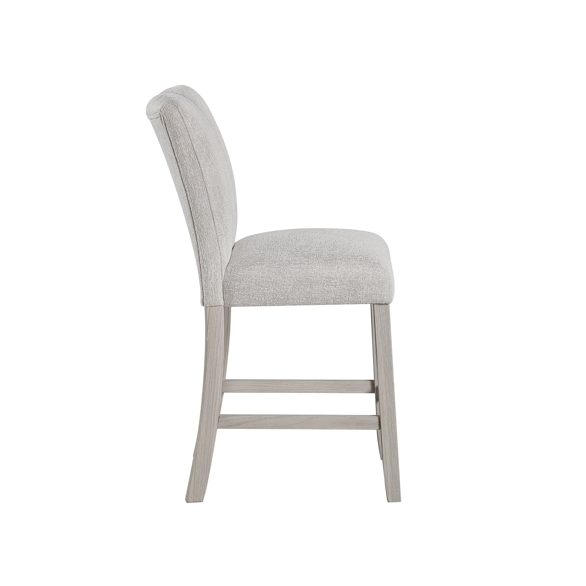Beige Fabric Bar Stools Set of Two - Dining Room Chairs