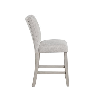 Beige Fabric Bar Stools Set of Two - Dining Room Chairs