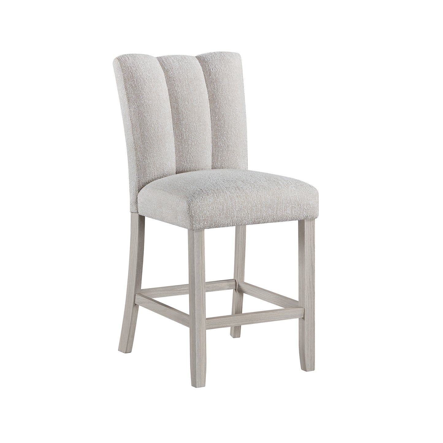 Beige Fabric Bar Stools Set of Two - Dining Room Chairs