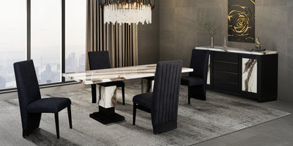 STACEY Black Dining Chairs Set of 2 - Modern Side Chairs