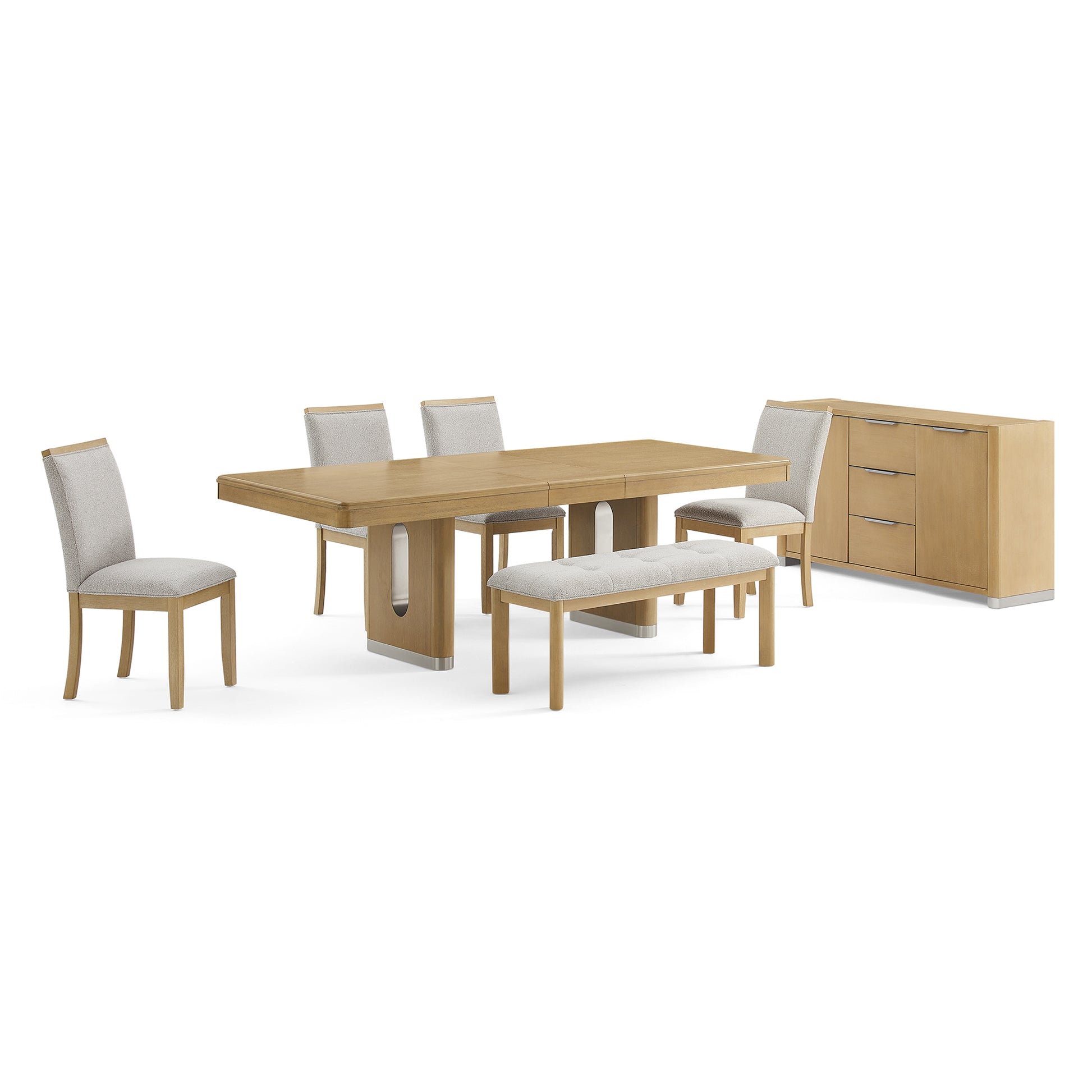 MORGAN Natural Dining Bench - Solid Wood MDF