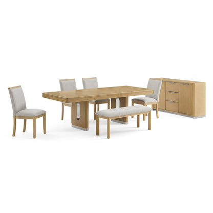 MORGAN Natural Dining Bench - Solid Wood MDF