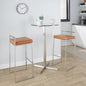 Contemporary Stackable Barstool with Camel Faux Leather  - Set of 2