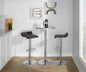 Contemporary Adjustable Barstool in Brown PU Leather  - Set of 2
