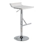 Contemporary Adjustable Bar Stool in Chrome and White Mesh
