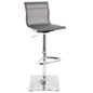 Contemporary Adjustable Barstool with Swivel in Silver
