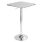 Contemporary Adjustable Square Bar Table in Silver
