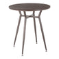 Round Dinette Table in Antique Metal and Espresso Wood-Pressed Grain Bamboo