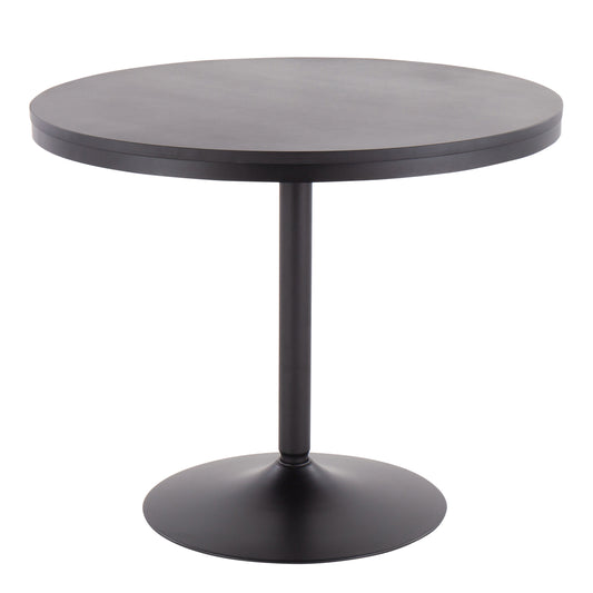 Dining Table in Black Steel and Black Wood