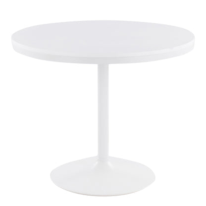 Dining Table in White Steel and White Wood