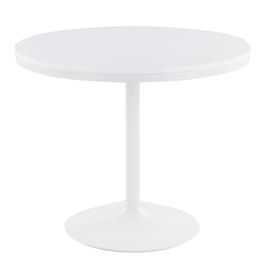 Dining Table in White Steel and White Wood
