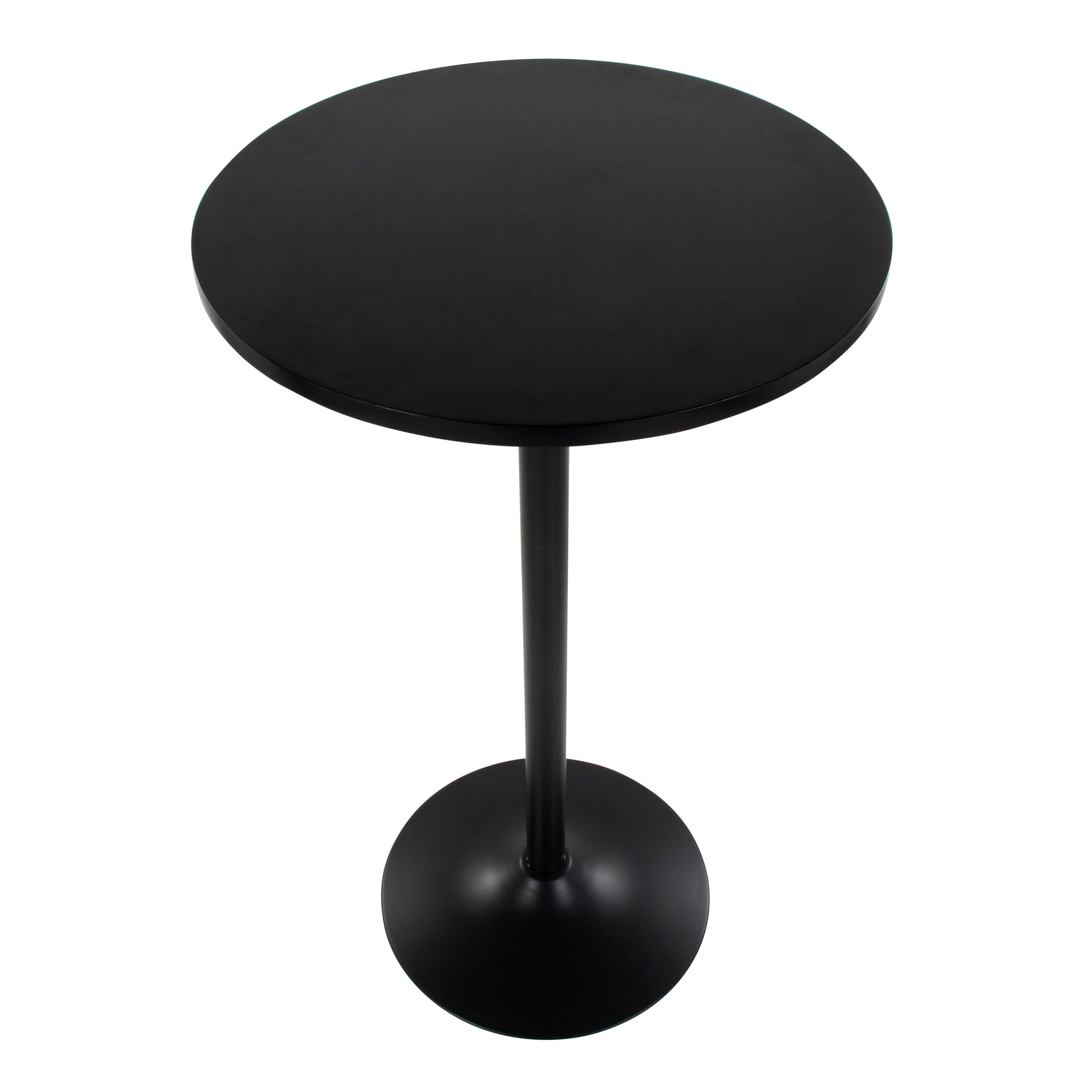 Mid-Century Modern Dining Table Adjustable Height Black Metal and Wood
