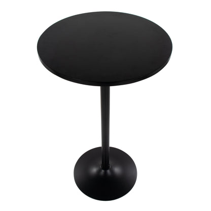 Mid-Century Modern Dining Table Adjustable Height Black Metal and Wood