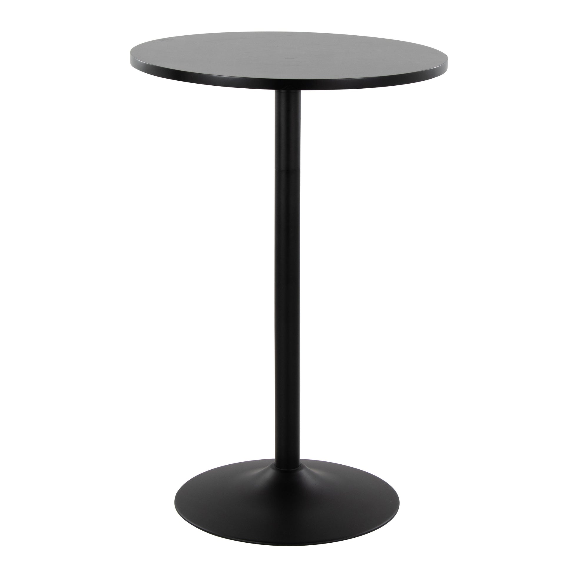 Mid-Century Modern Table Adjusts From Dining to Bar in Black Metal and Black Wood