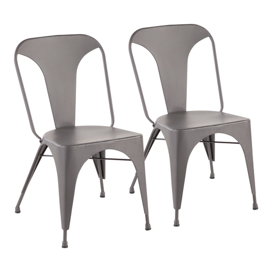 Dining Chair in Matte Grey  - Set of 2