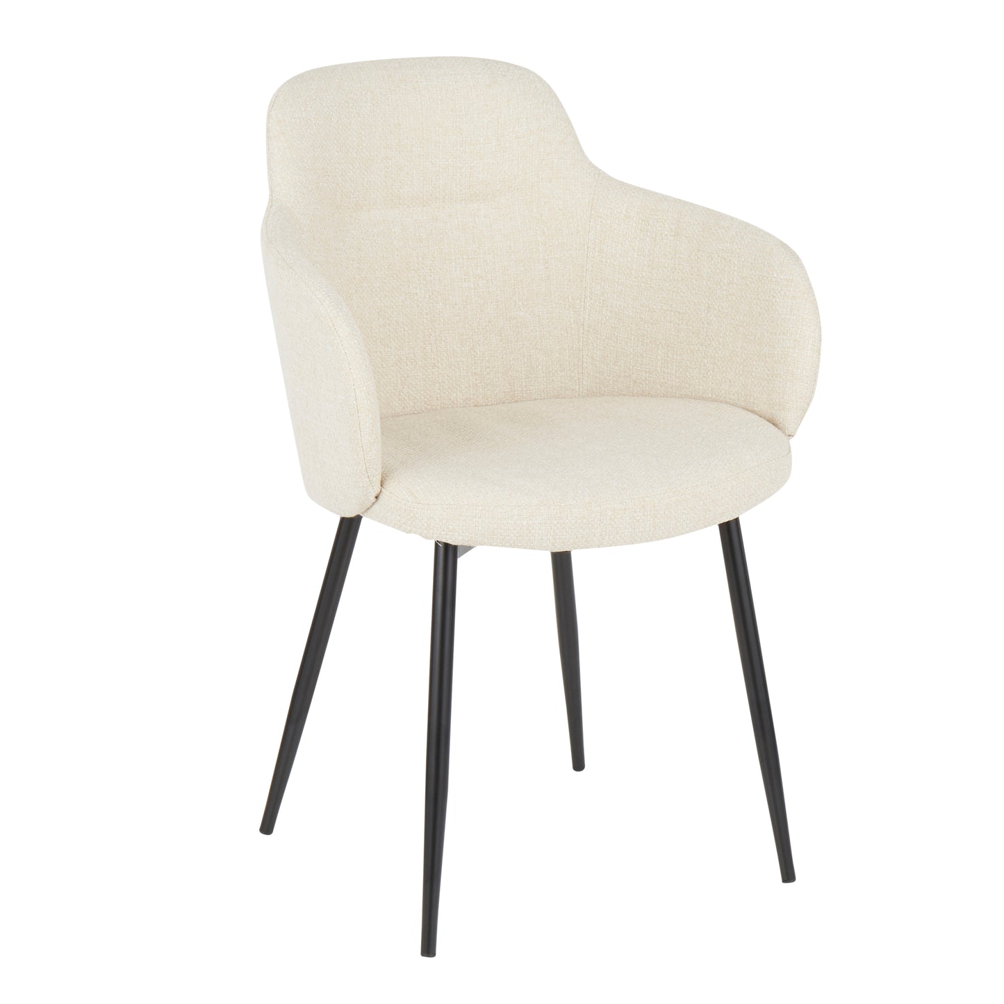 Chair in Black Metal and Cream Noise Fabric