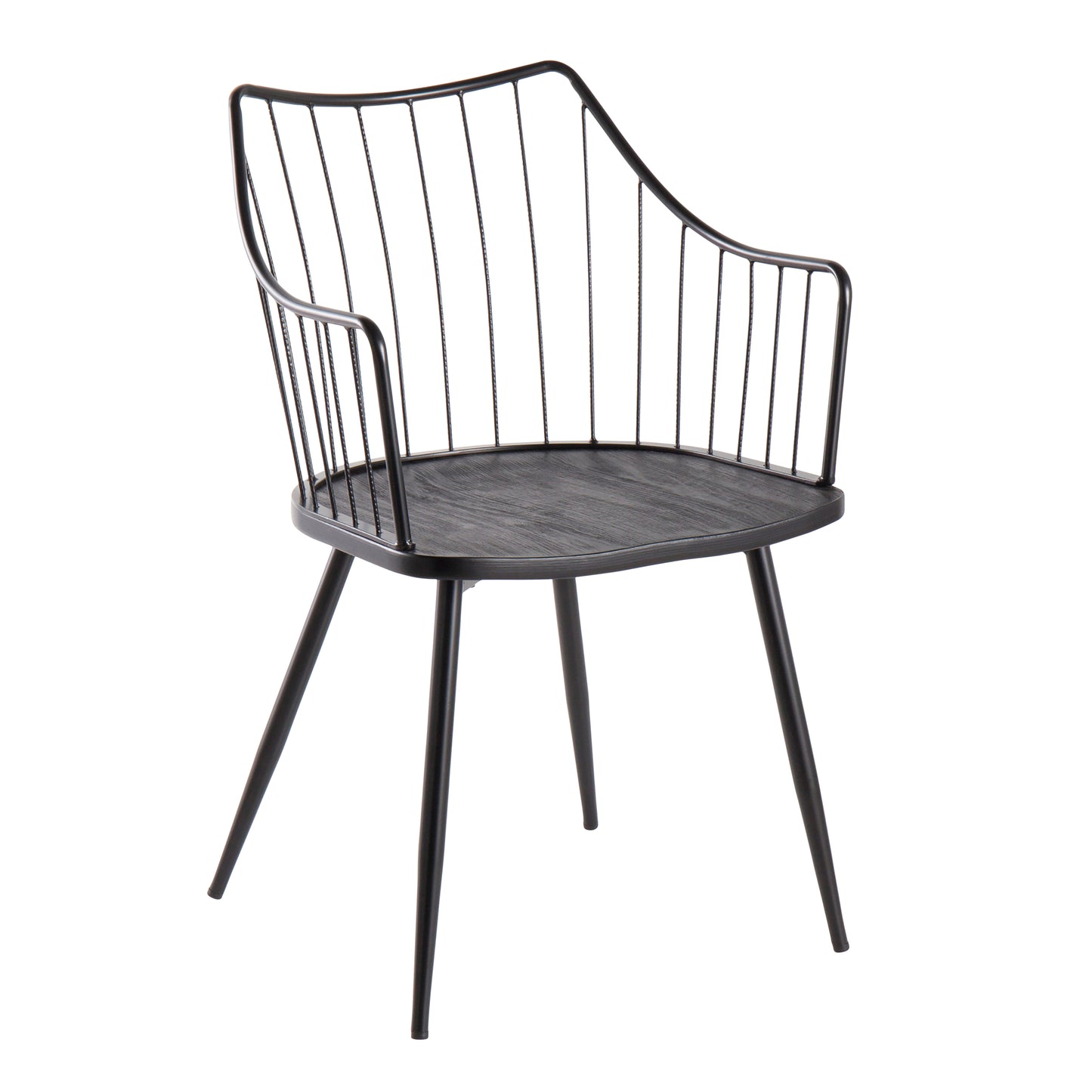 Chair in Black Metal and Black Wood