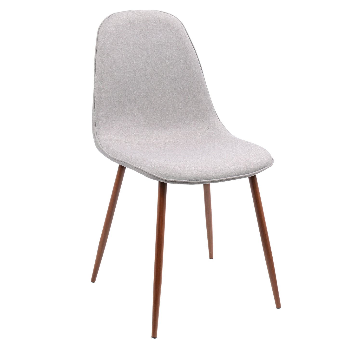 Grey Fabric Dining Chairs - Set of 2 Mid-Century Style