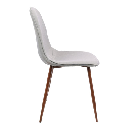 Grey Fabric Dining Chairs - Set of 2 Mid-Century Style