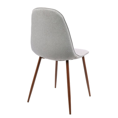 Grey Fabric Dining Chairs - Set of 2 Mid-Century Style