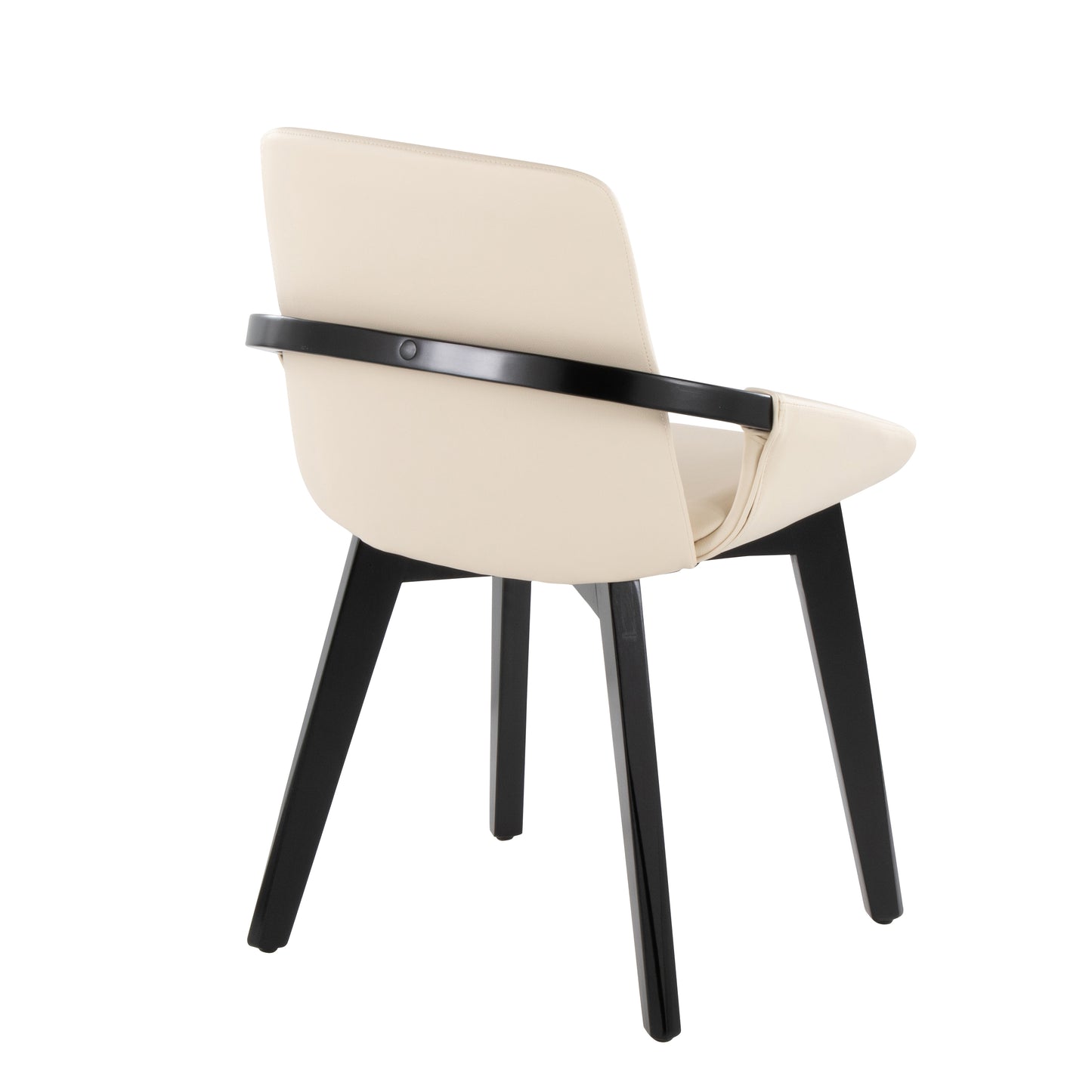 Chair in Black Bamboo and Cream Faux Leather