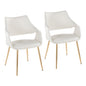 Chair in Gold Metal and White Faux Leather - Set of 2