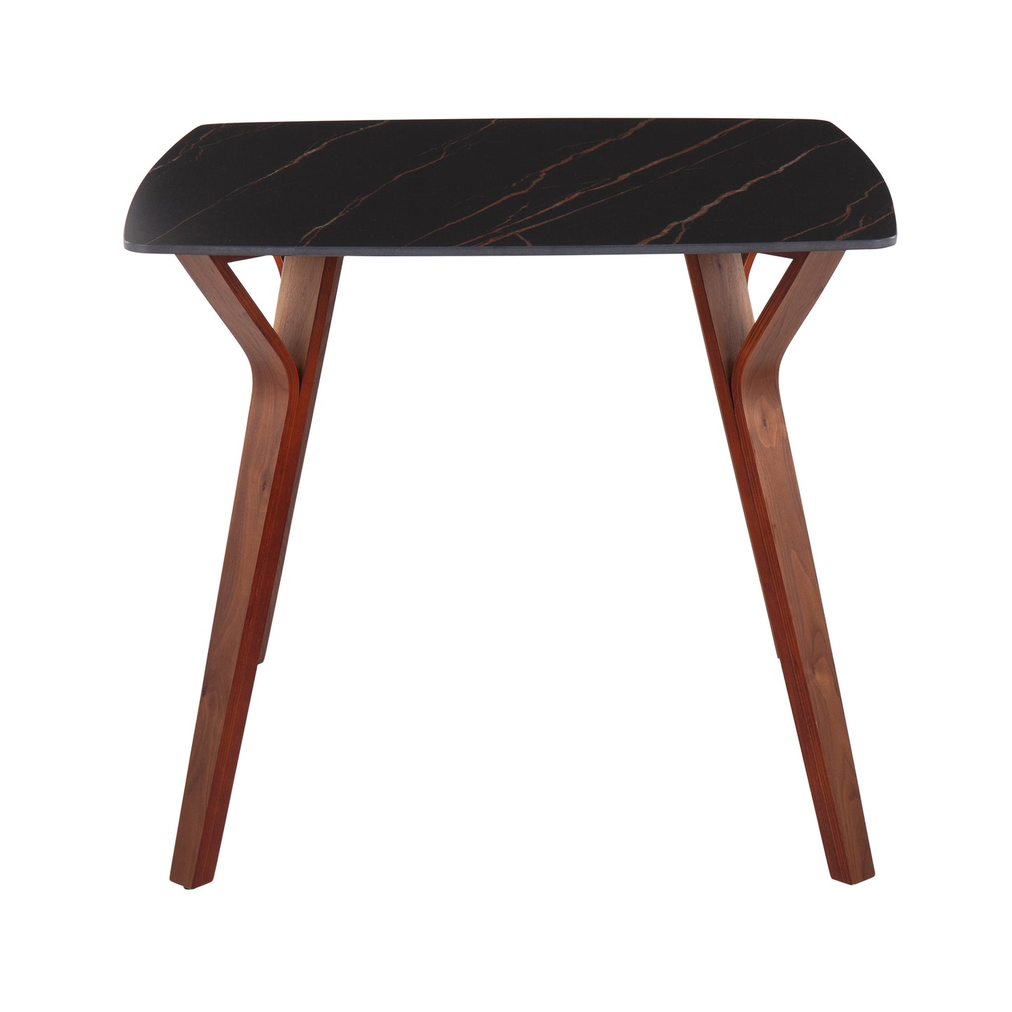 Dinette Table in Walnut Wood and Black Textured Marble