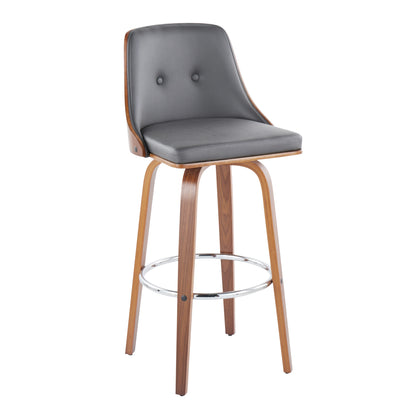 Grey Faux Leather Bar Stools - 2-Piece Set