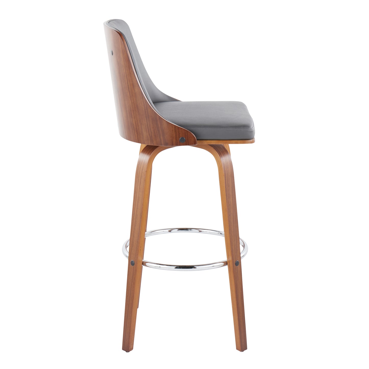 Grey Faux Leather Bar Stools - 2-Piece Set