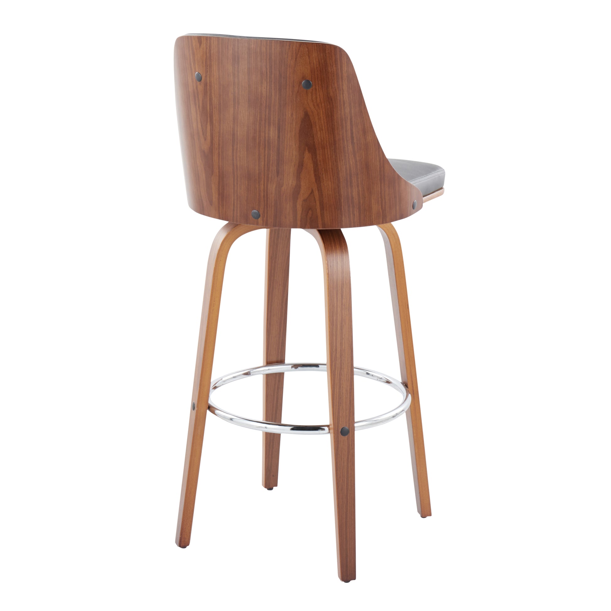Grey Faux Leather Bar Stools - 2-Piece Set