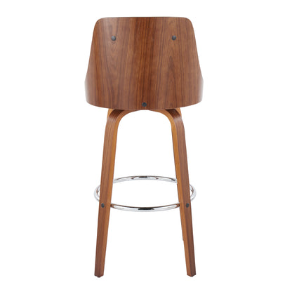 White Faux Leather Bar Stools - 2 Piece Set