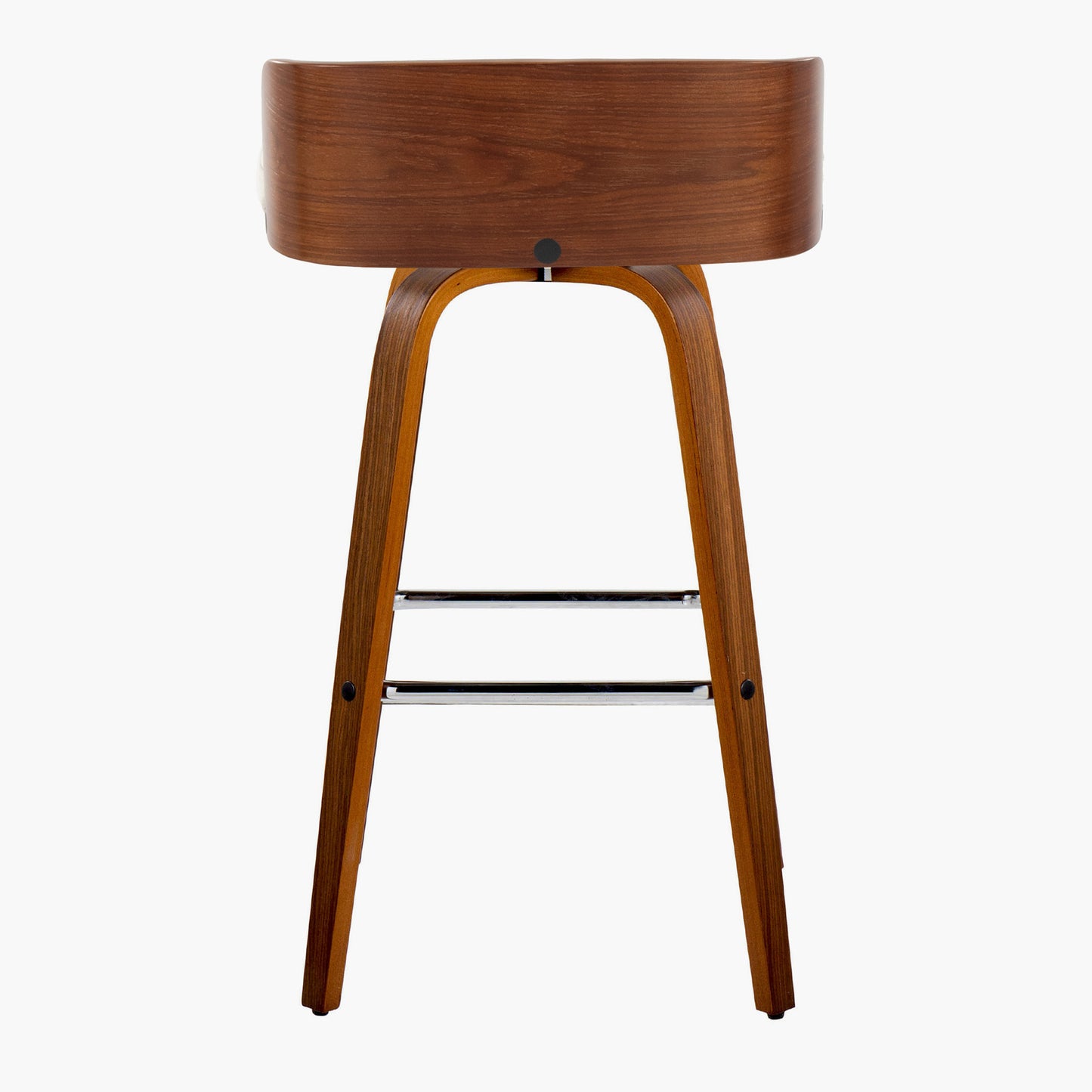 36" Mid-Century Modern Barstool - Charcoal Fabric & Walnut Wood