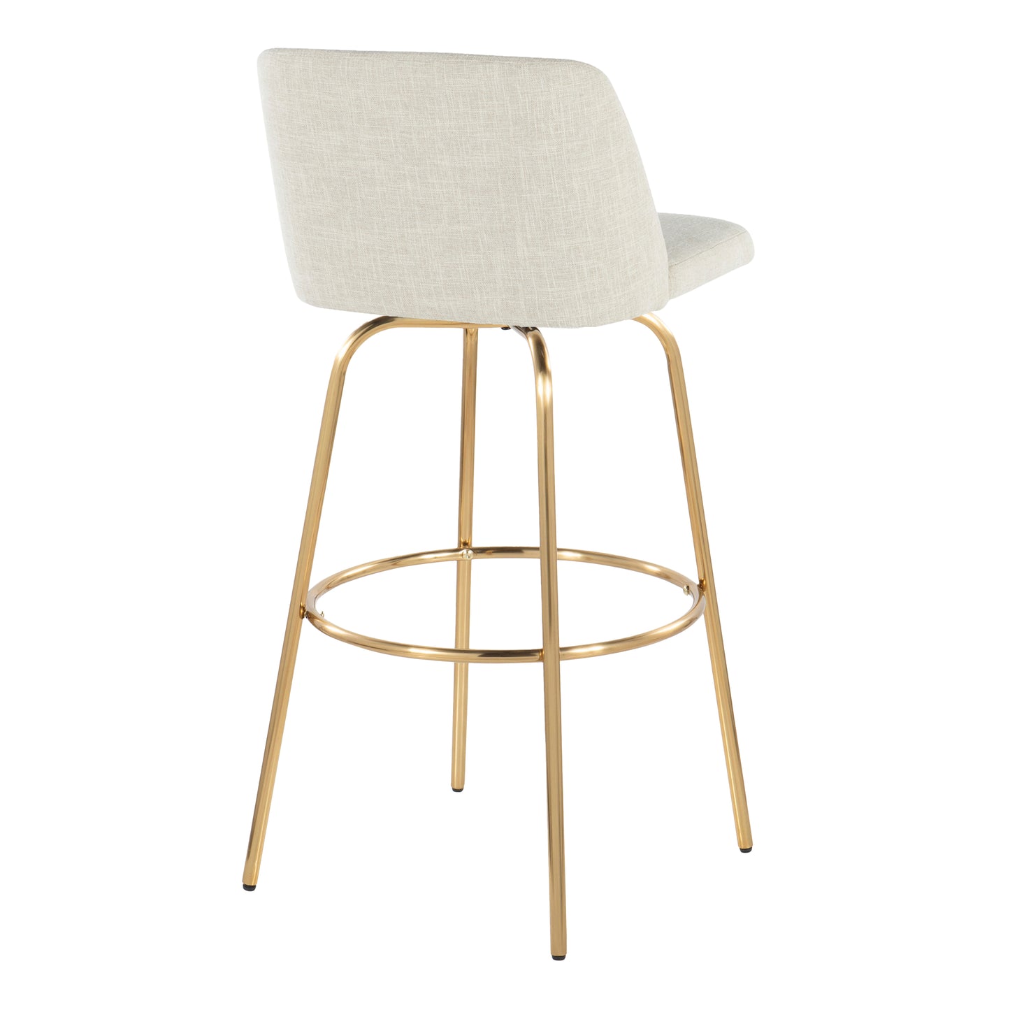 Cream Fabric Barstool Set of 2 for Dining Room Kitchen Seating