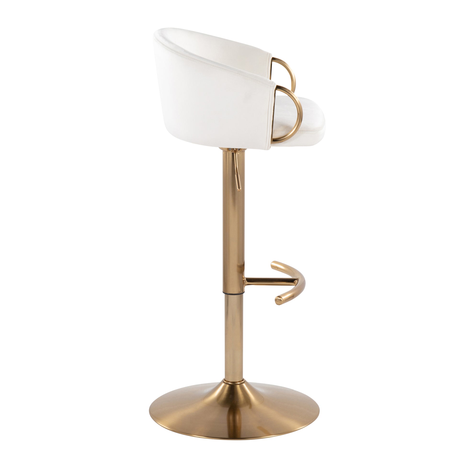 Cream Velvet Adjustable Barstools - Set of 2