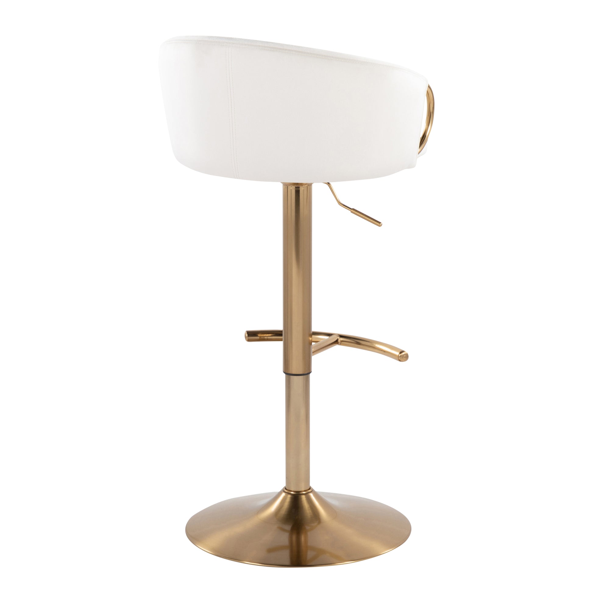 Cream Velvet Adjustable Barstools - Set of 2