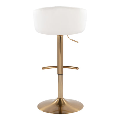 Cream Velvet Adjustable Barstools - Set of 2