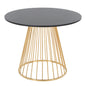 Contemporary Dining Table in Gold Metal and Black MDF