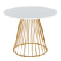 Contemporary Dining Table in Gold Metal and White MDF