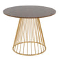 Contemporary Dining Table in Gold Metal and Walnut Wood
