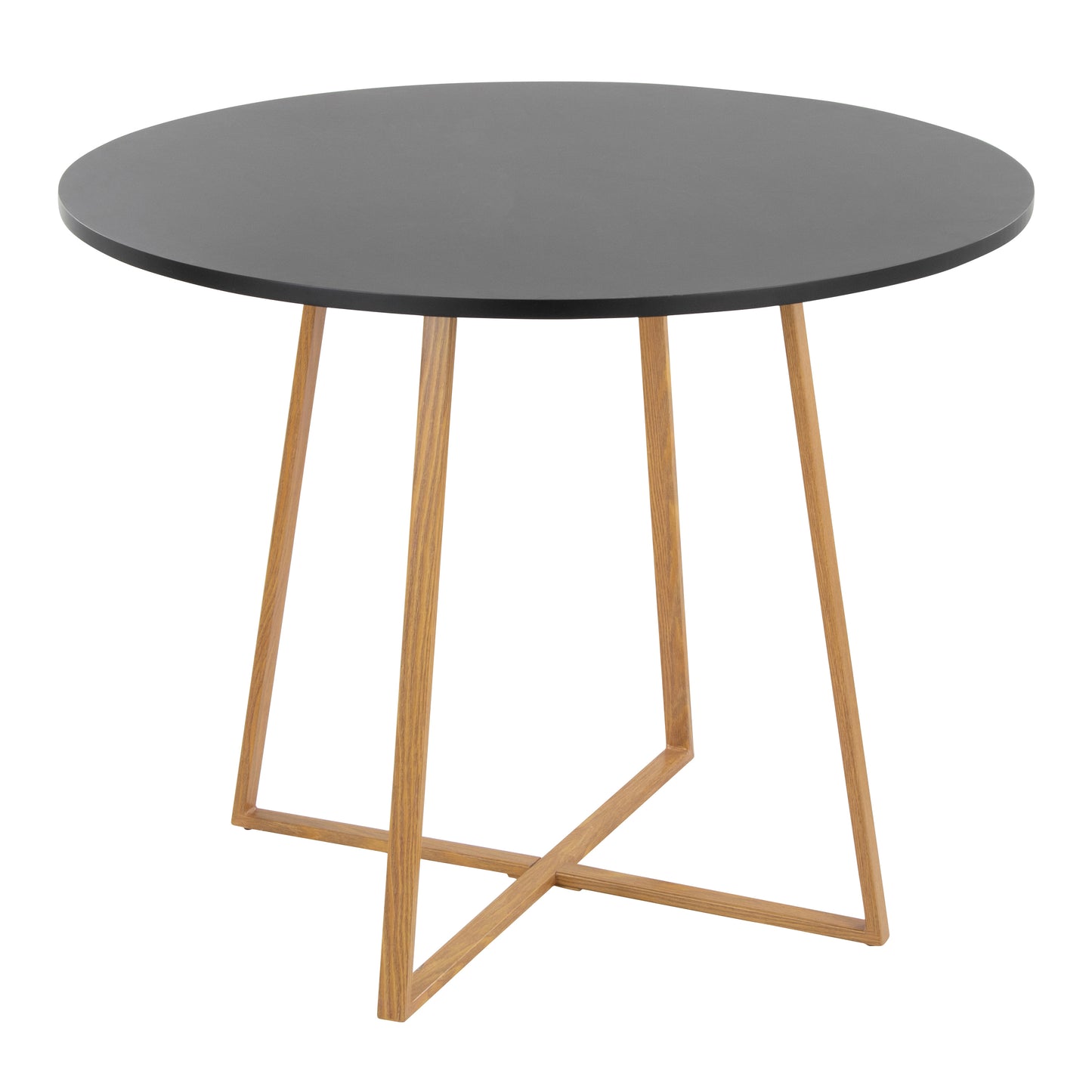 Dining Table in Natural Wood Transfer Metal and Black Mdf