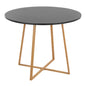 Dining Table in Natural Wood Transfer Metal and Black Mdf
