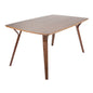 Folia Mid-Century Modern Dining Table in Walnut Wood by